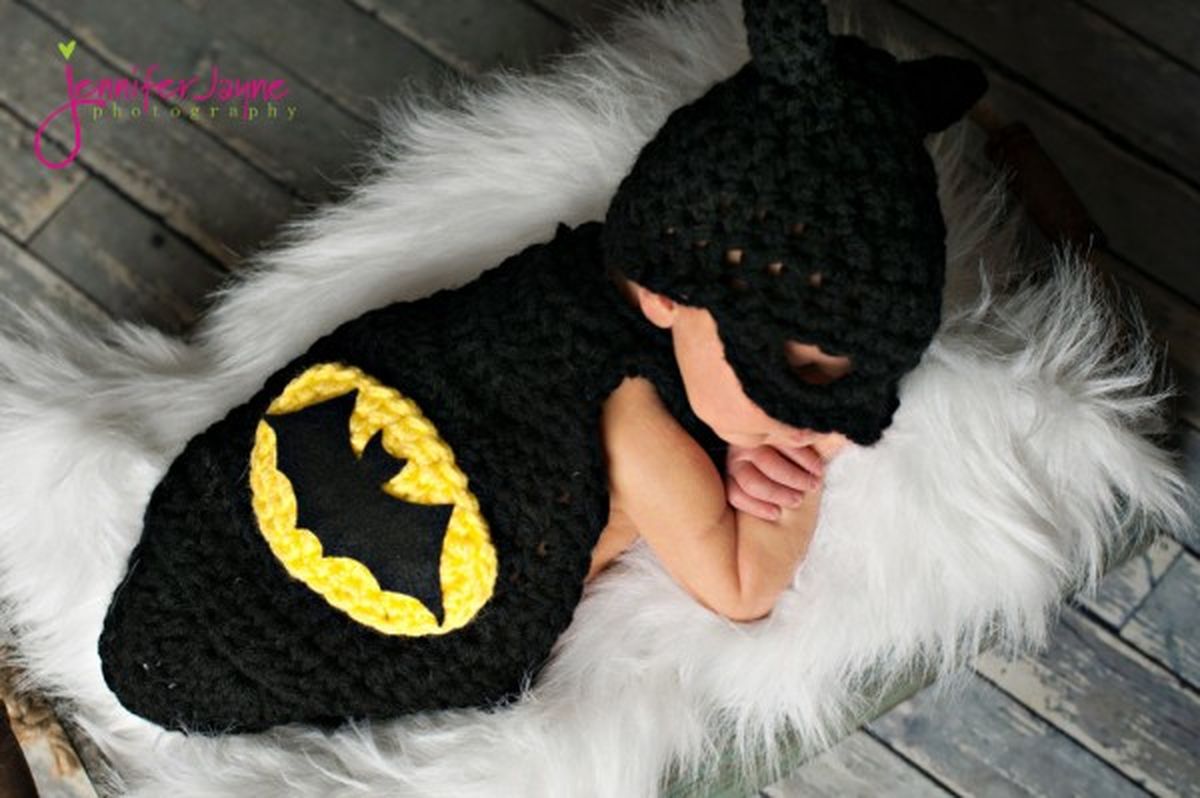 Batman Cape with Ht for Newborn