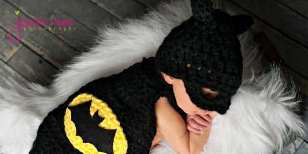 Batman Cape with Ht for Newborn